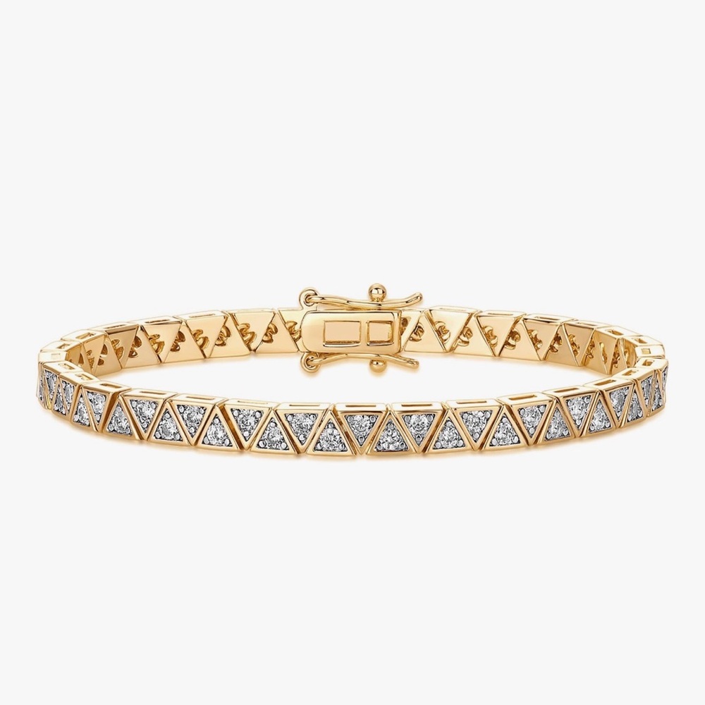 NEW 14K Gold Plated Tennis Bracelet